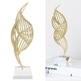 thumbnail image 6 of NFTIGB Modern Luxury Metal Abstract Decorative Sculpture with Base Home Art Decor Statue for Desk Shelf Decor Crystal White 10.2 Inches Tall Office Display, 6 of 9