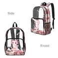 thumbnail image 2 of SEANATIVE Kids Clear Backpack Elementary School Transparent Bookbag See Through Daypack PVC Heavy Duty Clear Bag Children School Accessory, Axolotl Pink Camouflage Pattern, 2 of 7