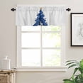 thumbnail image 7 of Christmas Tree Kitchen Curtains and Valances Set, Abstract Blue Trees Elk Gift Bird Star Art Rod Pocket Window Valance Window Curtain Panels for Living Room Bedroom Laundry, 27.5x24in, 3 Pieces, 7 of 7