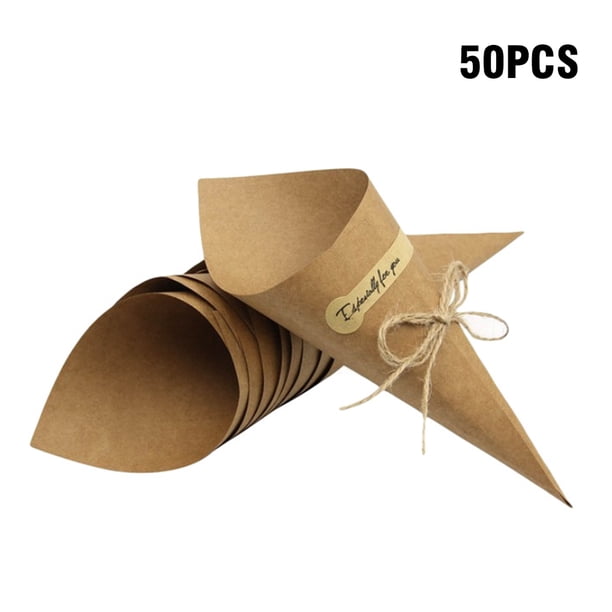 DIY ramo de papel Kraft hecho a mano flor caja de regalo tarjeta plegable para paquete de regalo, papel Kraft 50 Piezas kenally HA5260-01B