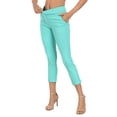 thumbnail image 7 of HDE Pull On Capri Pants For Women with Pockets Elastic Waist Cropped Pants Turquoise - L, 7 of 7