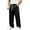 Black, variant on Men Big and Tall Pant Straight Leg Lounge Leisure Pant Elastic Waist Drawstring Trousers with Pockets Black 3XL