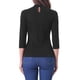 thumbnail image 3 of INSPIRAR CHIC Blusa metálica brillante de rayas con mangas 3/4 para mujer, fiesta, color negro, 3 of 6