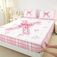 thumbnail image 3 of Feelyou Princess Initial Letter Twin Sheet Sets, Bowknot Monogrammed X Twin Fitted Sheet, Kawaii Cartoon Bow Flat Sheet, Luxury Bedroom Decor, 3pcs, 3 of 7