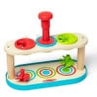 Melissa & Doug Wood Match & Push Spinning Tops 5 Piece Developmental Skills Toy for Toddlers 2+