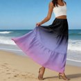 thumbnail image 5 of LWavelet Women Ombre Tiered Maxi Skirt Elastic High Waist With Pockets Casual Long Skirt Purple 2XL, 5 of 6