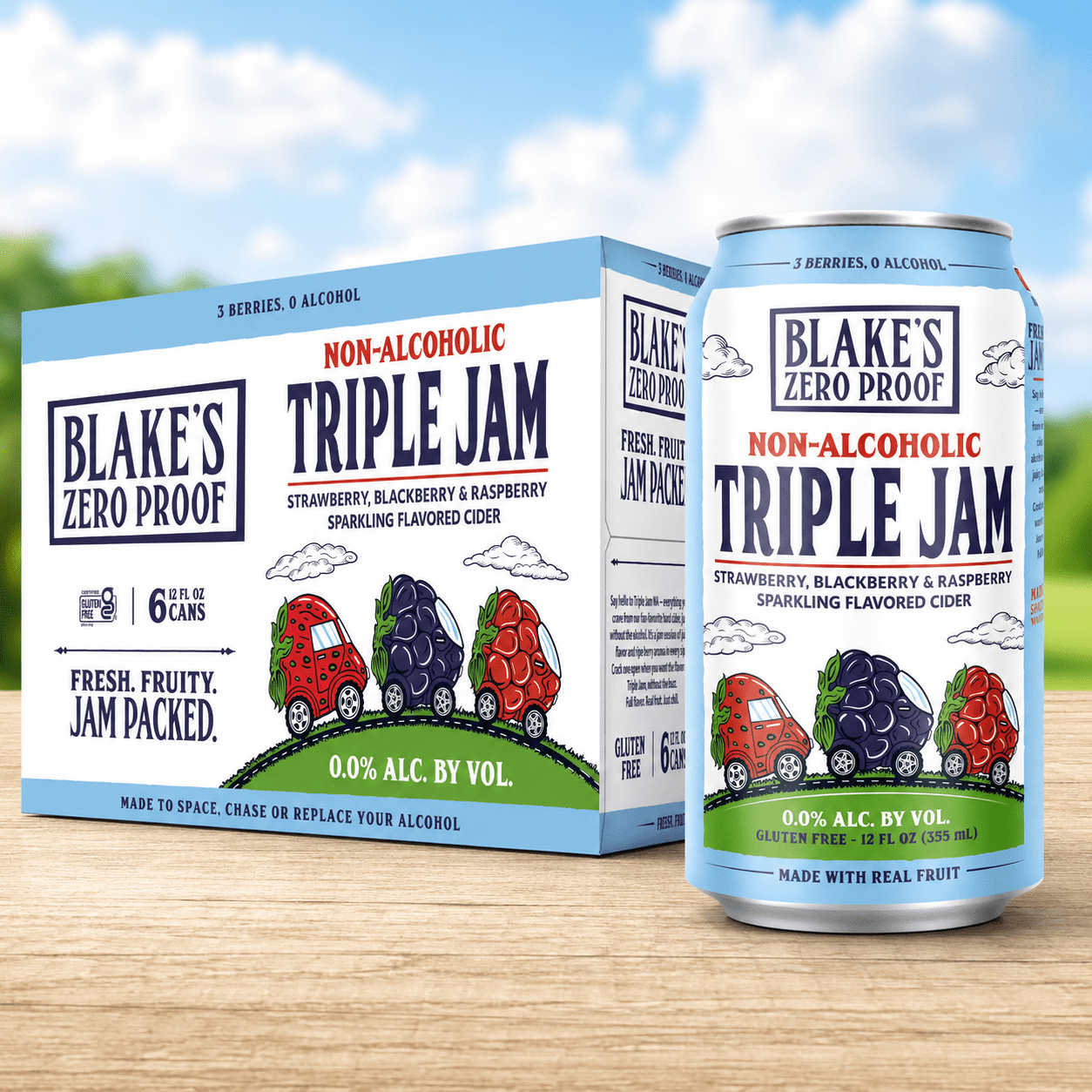 Blake's Hard Cider Zero Proof  Non-Alcoholic Triple Jam Cider 6-pk