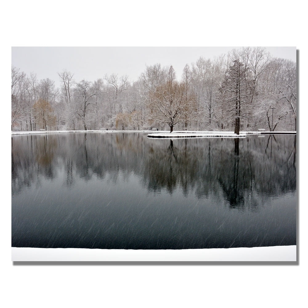 Trademark Art "Snowy Pond" Canvas Art by Kurt Shaffer