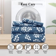 Lux Decor King Microfiber Bed Sheets - 4 Piece Floral Sheet Set, Soft Breathable Bedding, Wrinlkle Resistant, OEKO-TEX Certified, Navy Blue