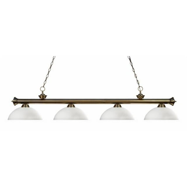 4 Light Billiard Light Antique Brass Steel Glass