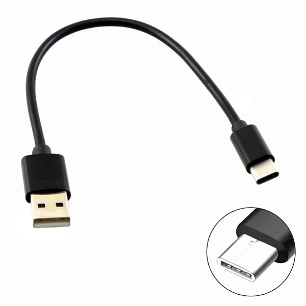 White+Black Authentic Short Two 8inch USB Type-C Cable for Samsung SM-A217F Also Fast Quick Charges Plus Data Transfer!