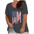 thumbnail image 2 of Fiudx Ropa de Mujer Moda Mujer Cuello Redondo Verano Manga Corta Blusa Camiseta Casual Impresión Tops, 2 of 5