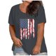 thumbnail image 2 of Fiudx Ofertas Flash Del Día Solo En Línea Moda Mujer Cuello Redondo Verano Manga Corta Blusa Camiseta Casual Impresión Tops, 2 of 5