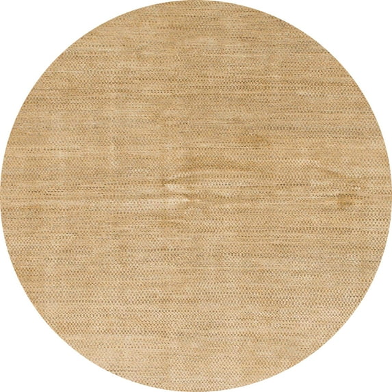 Ahgly Company Indoor Round Abstract Gold Abstract Area Rugs, 6' Round