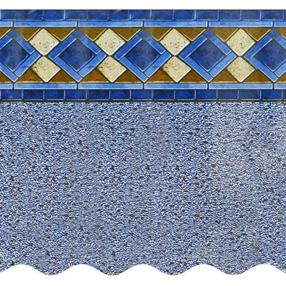 SmartLine 12' x 21' Oval Mosaic Diamond Unibead Above Ground Swimming Pool Liner, 52" Height, 25 Gauge