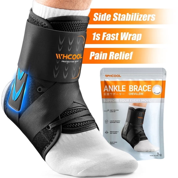 Whcool Stabilizing Ankle Brace, Breathable Compression Wrap for Sports, Running & Gym, Unisex Guard，Single