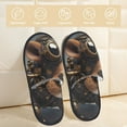 thumbnail image 2 of Sigee Steampunk Squirrel Pilot for Cozy Furry Slippers Super Soft Indoor and Outdoor Use, Non-Slip Sole Slip On House Slippers-Medium, 2 of 8