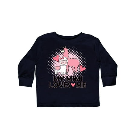 

Inktastic My Mimi Loves Me Llama Gift Toddler Toddler Girl Long Sleeve T-Shirt