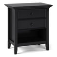 thumbnail image 1 of Amherst SOLID WOOD 24 inch Wide  Bedside Nightstand Table in Black, 1 of 7