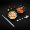 thumbnail image 3 of NAMZI Camping Hiking Tableware Set, Portable Stainless Steel Bowls & Cutlery with Picnic Bag, Durable Outdoor Tableware-Red, 3 of 4
