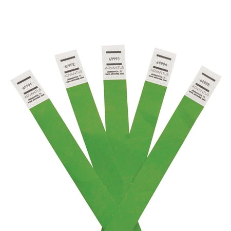 Advantus Tyvek Wristbands Green, Pack of 500