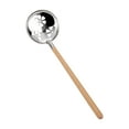 thumbnail image 1 of Kitchen Tableware Wooden Handle Hot Pot Spoon 304 Stainless Steel Soup Spoon Anti Hot Handle Colander,Silver Kitchen Tableware, 1 of 3