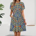 thumbnail image 2 of Distressed Dragoncon Marriott Carpet Pattern with Extrusion Sundress Short Sleeve Dress Summer Women Clothes Dress for Women Dresses, 2 of 7