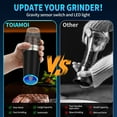 thumbnail image 6 of Ocalpur Electric Pepper and Salt Grinder Set, Adjustable Coarseness, One Hand Automatic Operation, Battery Powered with LED Light & 2 Utility Brushes for Home Kitchen BBQ, 6 of 8