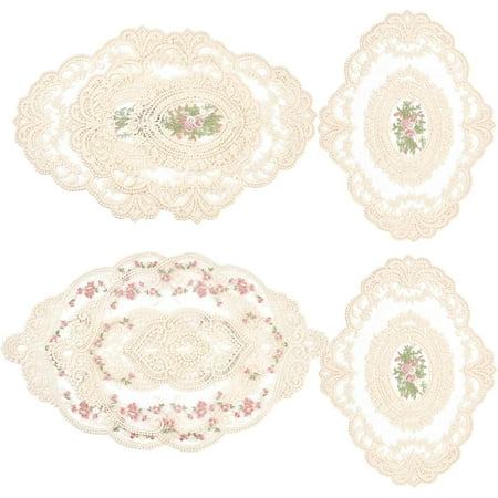 

3 Style 6PCS Flower Placemats 12-18 Romantic Floral Place Mats Embroidery Craft Coasters European Style Lace Fabric Insulation Tablemat Heat-Resistant Mats for Dining Table(Mixed Color) DIY