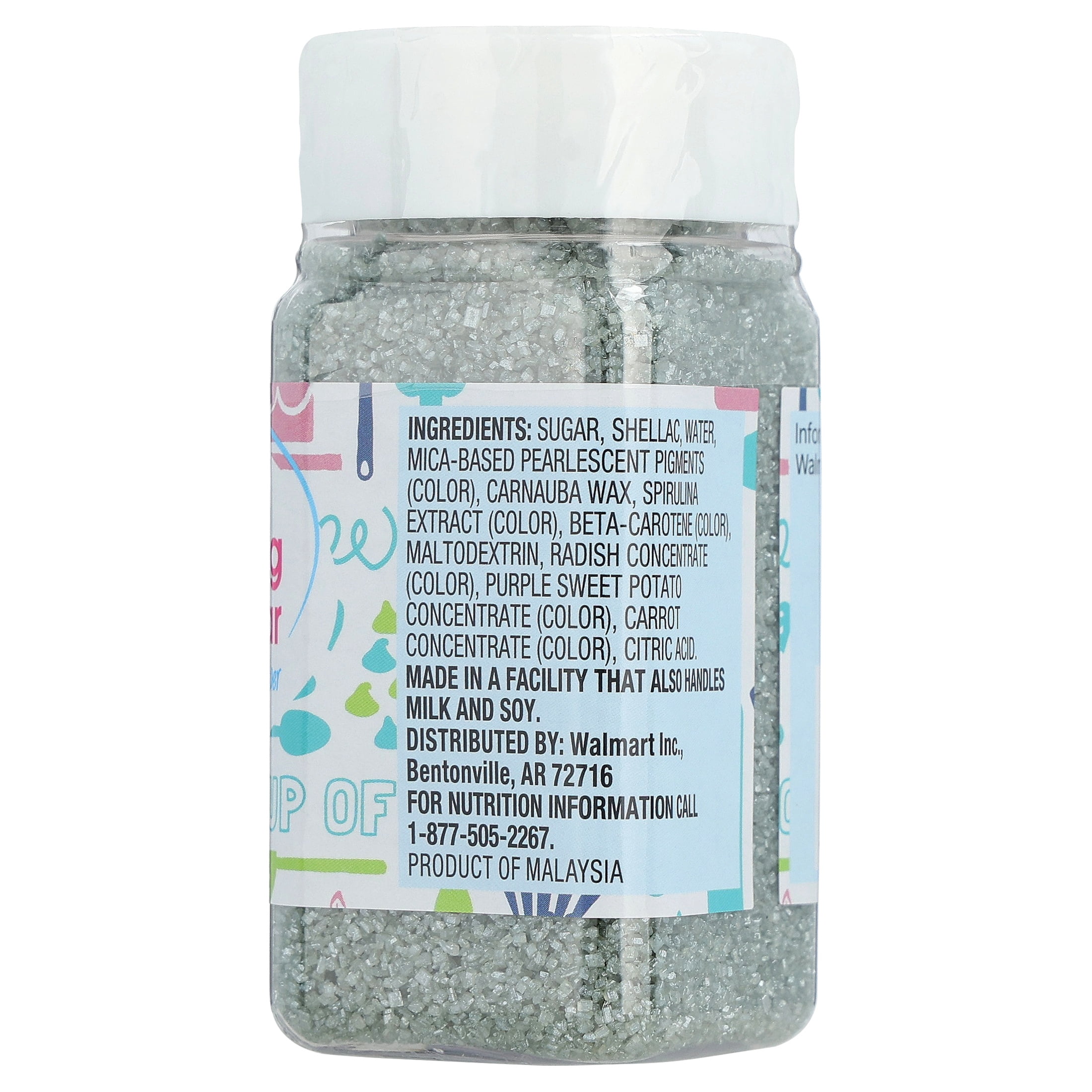 Great Value Sanding Sugar, Silver, 3.3 oz