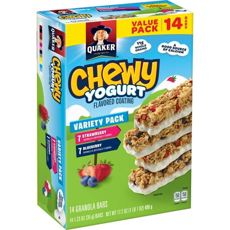 Quaker Chewy Yogurt Granola Bars, Variety Pack, 14 (Best Granola Bars For Weight Loss)