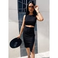 thumbnail image 4 of Vestido PRETTYGARDEN de Verano Midi Ajustado con Corte Negro Talla S, 4 of 5