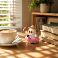 thumbnail image 5 of 2 Inch 3D Printed Summerween Beach Banshee Ghost Figurine, Cute Kawaii Ghost Statue with Flamingo Float, Straw Hat and Sunglasses, Halloween Summer Decor Mini Desk Ornament Collectible Gift, 5 of 7