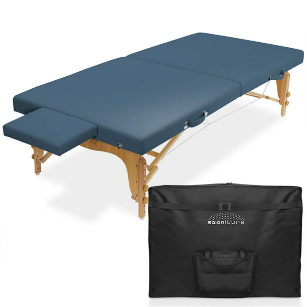 Mesa de masaje portátil Saloniture para fisioterapia, color azul