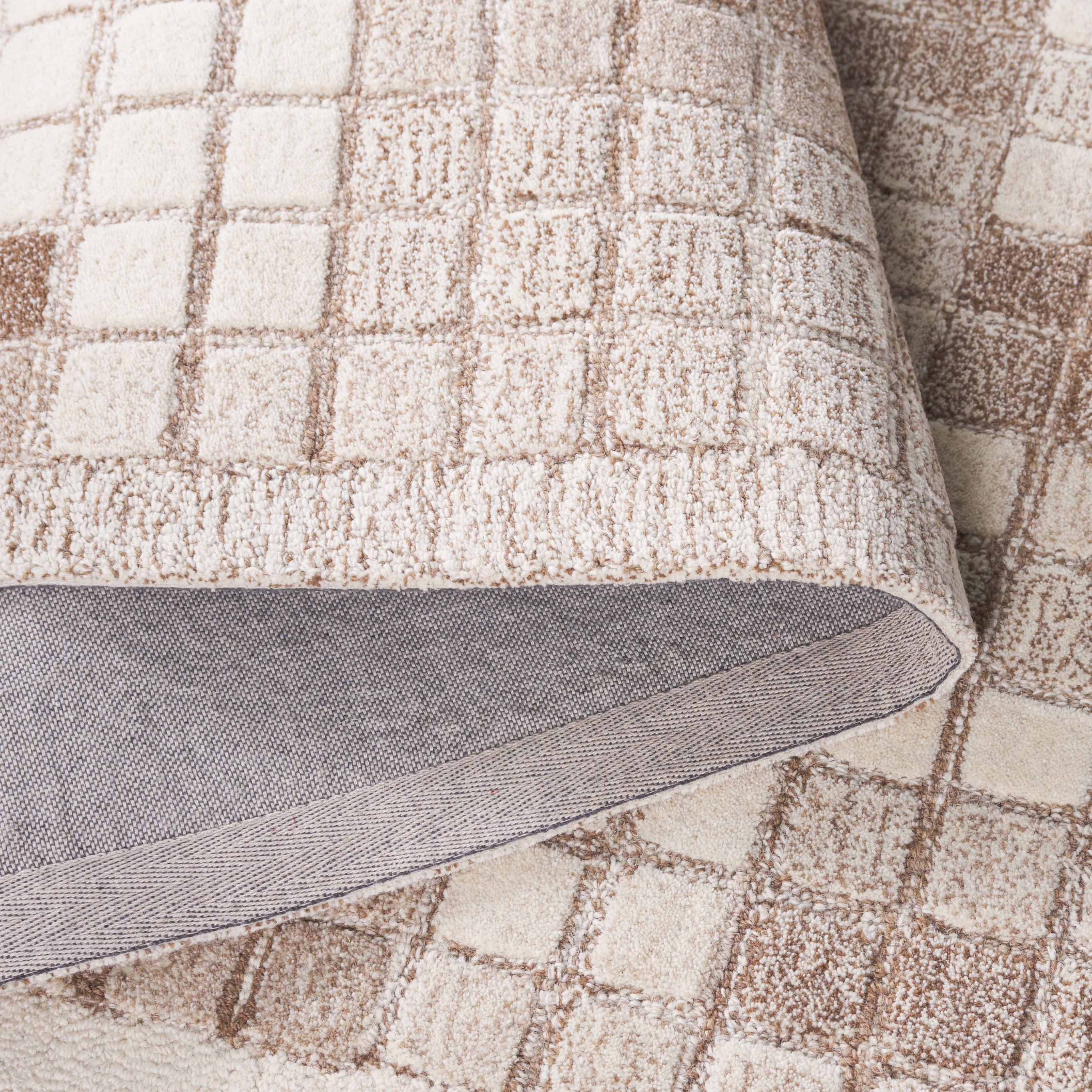 SAFAVIEH Ebony Risto Geometric Area Rug, Ivory/Brown, 6' x 6' Round