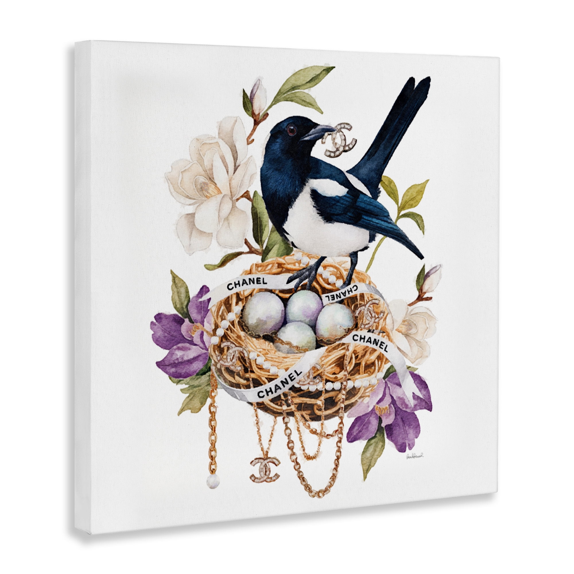 Stupell Industries Glam Birds Nest Magnolia Canvas Wall Art, design by Amanda Greenwood
