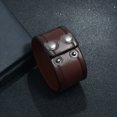 thumbnail image 3 of Men Cuff Wrap Bracelet Wide Punk Simple Fake Leather Wristband Cuff Wrap Bangle, 3 of 10