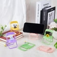 thumbnail image 4 of Mini Folding Chair Phone Stand Holder Desktop Foldable Candy Color Lazy Funny 8Pcs 4 Color Cute Cell Mobile Phone Holder Multi Angle Functions Miniature Furniture Accessories, 4 of 6