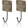 thumbnail image 7 of Set of 2 Decorative Wooden & Cast Iron Vintage Rustic Coat Hanger Wall Mounted Jacket Robe Towel Door Hook Rack Holder Rail For Hallway Living Room Entryway Bathroom Bedroom Home Decor Accents, 7 of 7