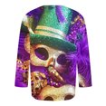 thumbnail image 3 of Jinhomg Mens Big and Tall Holiday T Shirts Fashion Mardi Gras Themed Graphic Tees Casual Loose 3/4 Sleeve Carnival Party Tops Funny Celebration T-Shirt Multicolor M, 3 of 4