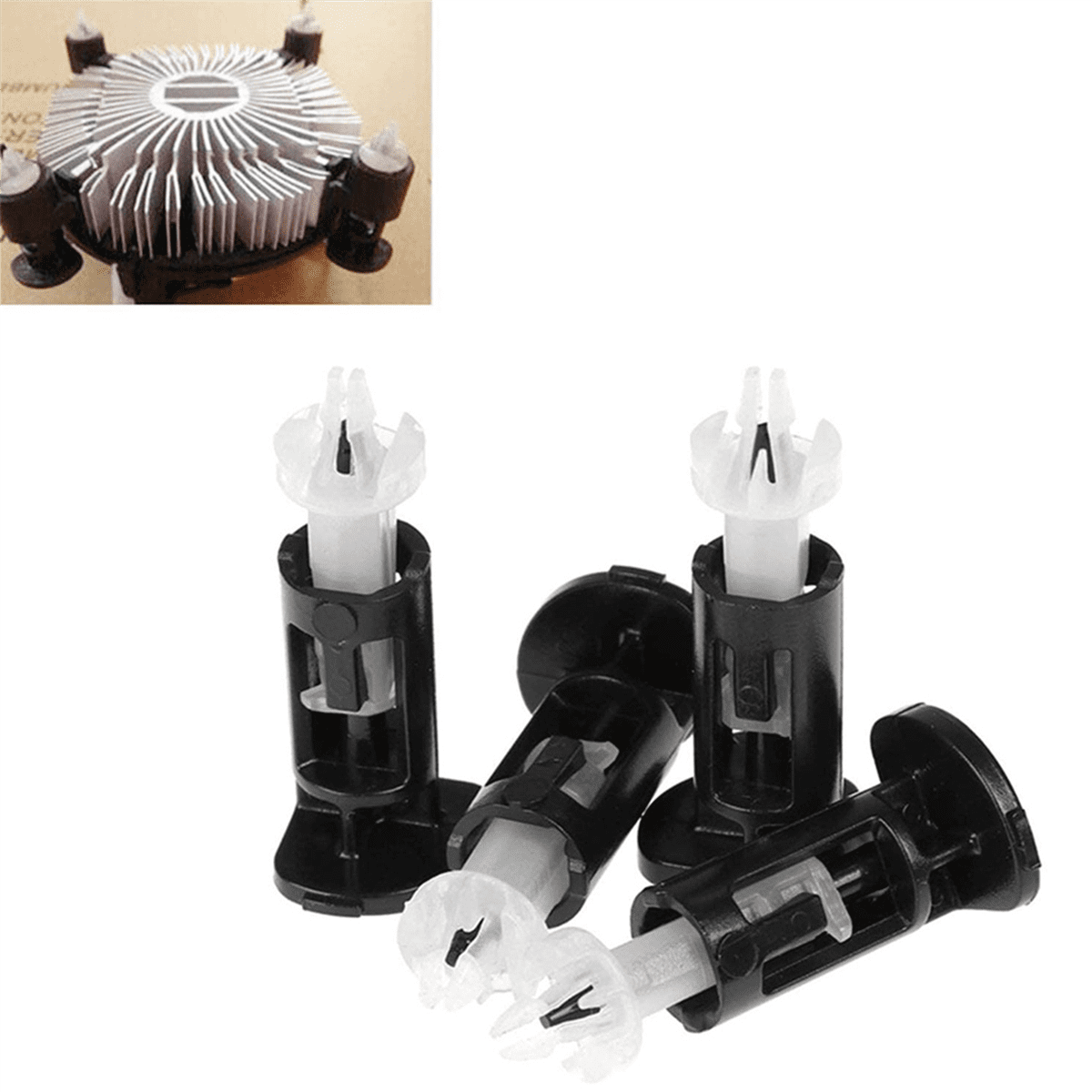 200Pcs CPU Heatsink Mount Pin Cooler Cooling Fan Fastener Mounting Clip for 775/1150/1155/1156/1366 Socket