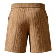 thumbnail image 4 of longantii Mens Waffle Corduroy Shorts Elastic Waist Drawstring Casual Texture Lightweight Short Summer Beach Pants with Pockets Khaki XXL, 4 of 5