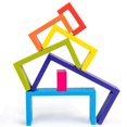 thumbnail image 1 of Juguetes de madera para bebés, bloques de construcción de arcoíris, juego de equilibrio de apilamiento creativo DIY, T educativo Montessori, 1 of 2