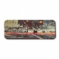 thumbnail image 1 of Modern Computer Mouse Pad, Urban City Streets at Gloomy Night with People Downtown Dramatic Illustration, Rectangle Non-Slip Rubber Mousepad Large, 31" x 12" Gaming Size, Red Blue Grey, by Ambesonne, 1 of 2