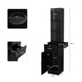 thumbnail image 3 of Zimtown Barber Station Cabinet Wooden Hair Styling Storage Locker Beauty Salon Equipment, Black, 3 of 9