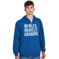 thumbnail image 4 of Worlds Okayest Grandpa Funny Zip Hoodie Sweatshirt Men Brisco Brands X, 4 of 5