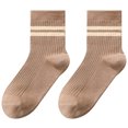 thumbnail image 2 of Kiskick 1 Pair Mid Tube Socks Wear-resistant Not Deformed Thicken Striped High Elasticity Cold-proof Anti-odor Anti-slip Winter Socks for Daily Wear, 2 of 8