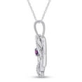 thumbnail image 2 of AFFY Amethyst & White Cubic Zirconia Mom Heart Pendant Necklace 14k White Gold over Silver, 2 of 5