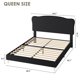 thumbnail image 3 of CazToi Cama tamaño Queen tapizada, cama suave de vellón de cordero, cama plataforma resistente con listones de madera, no necesita somier, 3 of 8