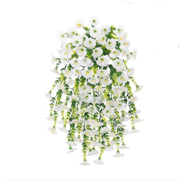 Crrynuo - Planta artificial - Planta colgante artificial - Blanca - 2 piezas - Decoración para interiores y exteriores - Resistente al agua